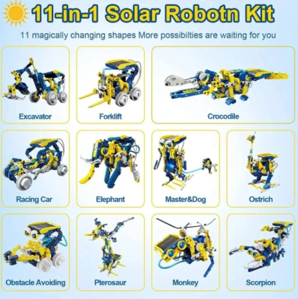 Робот- конструктор головоломка Solar Robot 11 в 1 интерактивная игрушка на солнечных батареях